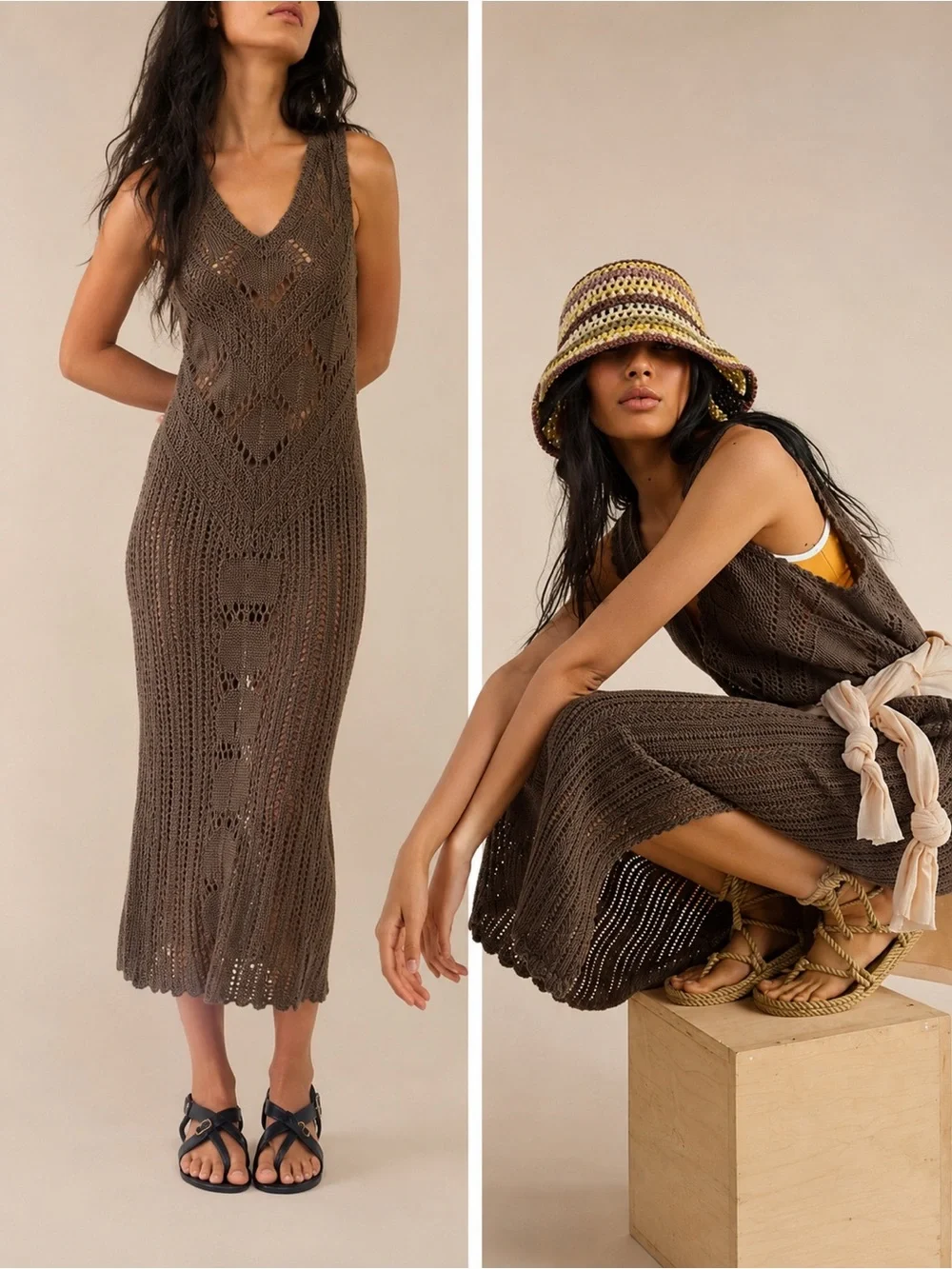 🎉LAST PIECE 🎉‎ FREE PEOPLE Santorini Beach Fauxchet Sweater Dress